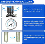 1/2" NPT Industrial Grade 4 Stage Air-Dryer-for-Compressor, Air-Compressor-Water-Separator-System for Plasma Cutter and Paint Spray,2Filter&2Dryer System.Manual Drain