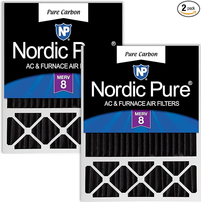 Nordic Pure 20x25x5 (Actual Size: 19 7/8 x 24 7/8 x 4 3/8) Honeywell/Lennox Replacement Odor Reduction Merv 8 Filter 2 PK