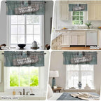 Gone Fishing Valances for Windows, Bronze Wood Grain Kitchen Valance Light Filtering Rod Pocket Short Curtains for Kitchen Bathroom, 1 Panel, 42"x12"