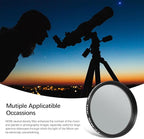 Astromania Telescope Moon Filter 2 inch, Neutral Density Telescope Filter ND96-0.3 with 50% Light Transmission Reduces Moon Glare&Enhances Lunar Crater Detail, Work with Telescope Accepts 2" Eyepiece