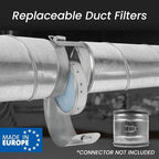 4" Inch Filter Replacement - Round Duct Filter System - G4 Class Filter and Mesh Screen - Dust Collection and Air Purification