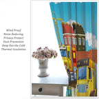 Kids Cartoon Construction Window Curtains, Funny Construction Site Cars and Helicopter Rod Pocket Decorative Windows Curtain for Children Teens Room Decor 42x63in (30% Blackout)