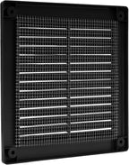 Vent Systems 4.5" x 4.5" Inch (Opening Dimensions) - Pack of 10 - Plastic Black Soffit Vent Cover - Flat Square Air Vent Grille - Air Vent Deflector - HVAC 5.9" x 5.9" Inch (Overall Dimensions)