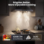 Wall Mount 30 Inch Range Hood 900 CFM, Ductless/Ducted Convertible Kitchen Hood, 3-speed Gesture Sensing & Touch Control, Stainless Steel Kitchen Vent Hood with Permanent Baffle Filters