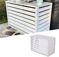 Split Air Conditioner Fence Privacy Screen 4 Panel, Aluminum Air Conditioner and Heat Pump Cover, Trash can Enclosure, Outdoor Flower Stand (White 110x60x80cm/43x24x31.5in)