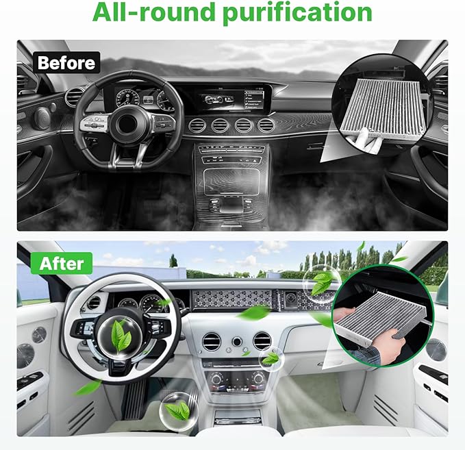 Engine+Cabin Air Filters Fit for 2009-2017 Chevrolet Traverse, 2007-2016 GMC Acadia, 2008-2017 Buick Enclave, 2007-2010 Saturn Outlook Engine Air Filter Replacement Accessories CF11663 CA10110