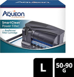 Aqueon SmartClean Power Filter with EcoRenew Filter Cartridge, Quick and Easy Water Changes, Quiet Operation, Adjustable Flow, for 50-90 Gallon Freshwater and Saltwater Aquariums, Large