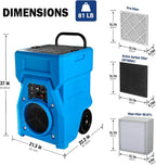 MOUNTO 1000cfm Portable Industrial Air Purifier Negative Air Scrubber - Powerful 1HP Motor, True HEPA Filter, 2-Speed, Handle and wheels 3-Year Warranty
