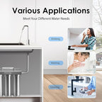 Waterdrop TST-UF 0.01μm Ultra-Filtration Under Sink Water Filter System, Stainless Steel Water Filter for Sink, 5X Service Life Under Sink Water Filtration System, Removes 99% of Substances