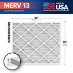 BNX TruFilter 20x23x1 Air Filter MERV 13 (2-Pack) - MADE IN USA - Electrostatic Pleated Air Conditioner HVAC AC Furnace Filters for Allergies, Pollen, Mold, Bacteria, Smoke, Allergen, MPR 1900 FPR 10