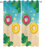 Summer Outdoor Curtains for Patio Plumeria Swimming Circles Ocean Beach Waterproof Outside Curtains with Grommet Top Weatherproof Curtain for Cabana Pergola Gazebo, 2 Pack, 54" W x 108" L