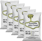 Palmetto 5 Pack Pool Filter Sand, Clean and Clear Water, Natural Sand for Residential and Commercial Pool Sand Filter Pumps, 50 Pound