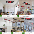 Fluorescent Light Covers for Ceiling Lights Love Heart Stone Magnetic Light Filters 2 Pack 4x2 ft Black Red Ceiling Lights Cover for Classroom Office School Home Drop Lamp Decor