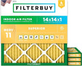 Filterbuy 14x14x1 Air Filter MERV 11 Superior Pet & Allergy Defense (4-Pack), Electrostatic Pleated HVAC AC Furnace Filters Replacement, Made in USA (Actual Size: 13.75 x 13.75 x 0.75)