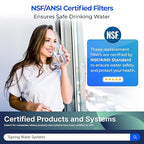 iSpring FT15 NSF Certified 5th Stage Inline Post Carbon Water Filter, Replacement Cartridge with 1/4" Quick Connect for Refrigerator, Ice Maker, RO Reverse Osmosis Water Filtration System