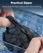 Pawfly 8 Pack Aquarium Filter Media Bags, Fish Tank Fine Mesh Bag with Plastic Zipper Aquarium Mesh Bag for Activated Carbon, Bio Filter Balls, Filter Stones, Ceramic Rings (8" x 5.5")