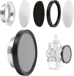 Carburetor Carb Velocity Stack Air Filter Cleaner Modified Trumpet Aluminum Alloy with Sponge Filter Steel Mesh for PWK 21-30mm Short Fast Intake Suggest for Small Displacement (Silver, 50mm)