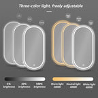 Irregular Bathroom Mirror with 3 Colour LED Light, Wall Mounted Makeup Mirror with Touch Switch and Demister Pad, Energy-Saving LED Smart Mirrors, Dimmable(A,19.7 * 31.5in/50 * 80cm)