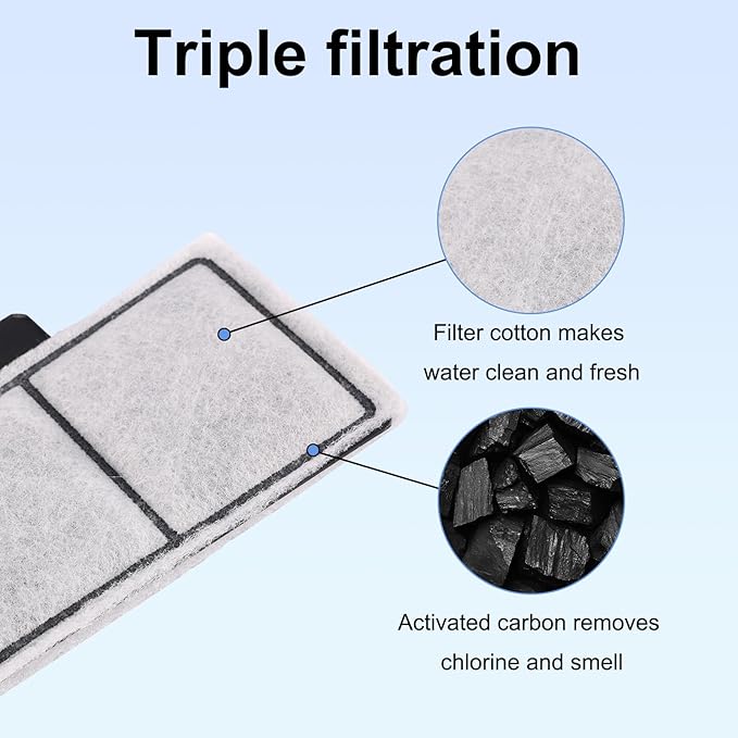 10pcs Filter Cartridges for Top Fin EF-S & BF5 BETTAFLO, 9.5x5.5cm/3.74x2.17in Aquarium Filter Media with Activated Carbon for Fish Tank Water Filtration