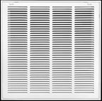 HVAC Premium 20" X 24" Steel Return Air Filter Grille for 1" Filter - Fixed Hinged - HVAC Duct Cover - Flat Stamped Face - White [Outer Dimensions: 22 5/8"w X 26 5/8"h]