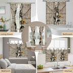 Funny Farm Animals Bedroom Curtains 72 Inch Length, Window Curtains Tab Top, Vintage Barn Brown Sunflowers Light Filtering Window Treatments Drapes 52"x72" 2 Panel