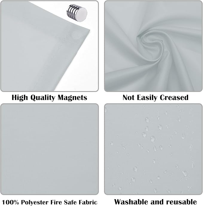 4 Pcs Fluorescent Light Covers - Classroom, Office 4 x 2 Feet Flame Retardant Magnetic Covers for Ceiling Lights Filters (Light Gray)