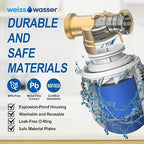 40 Micron Disc Spin Down Sediment Filter, Reusable ＆ Anti-Clog Whole House Water Filter, Pre-Filtration System for City/Well Water, 3/4" MNPT, BPA Free