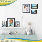 Langdon House 5x7 Picture Frames Set (Black, 6 Pack) Distinguished Edging for Classic Style, Richland Collection