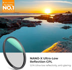 K&F CONCEPT 82mm Ultra-Low Reflectivity Circular Polarizers Filter 28 Multi-Layer Coatings Ultra-Slim High Definition Polarizing Camera Lens Filter (Nano-X Series)