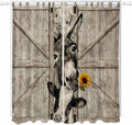 Funny Farm Animals Living Room Curtains 84 Inch Length, Window Curtains Tab Top, Vintage Barn Brown Sunflowers Light Filtering Window Treatments Drapes 52"x84" 2 Panel