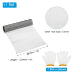 PATIKIL 40" L x 10" W Woven Wire Mesh, 30 Mesh 304 Stainless Steel Air Vent Filter Screen with Gloves for Window Security Vent Cover Filtration Animals Fence