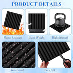 Nuanchu 60 Pcs 3D Slat Wall Panels 12 x 12 Inch PVC Fluted Textured Panel Cuttable Paintable DIY Wall Art Decorative Tiles for Ceiling Studio Bathroom Interior TV Background (Black)