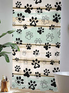 Sheer Curtains 96 Inches Long, Sage Green Beige Farmhouse Semi Sheer Curtains Light Filtering Window Treatment, Black Dog Paw Vintage Wooden Privacy Voile Drapes for Living Room Bedroom 52x96 Inch