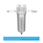 NANPU Industrial Grade Heavy Duty Particulate Filter, Metal Bowl, Suitable for Paint Spray (3/4" NPT, Auto Drain)