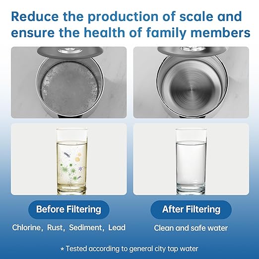 Faucet Water Filter, NSF 42 Certified Sink Water Filter with Blue Light, Remove Chlorine,Odor & Heavy Metals, Fits 15/16“, 13/15”, 3/4" Kitchen Faucets, Filters 100+ Gallons,1* Filter, LJ203