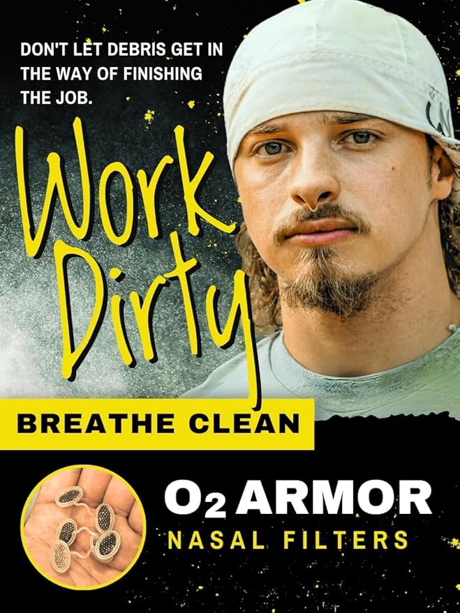 O2 Armor Nose Filters for Welders & Allergies - Nose Filter for Dust - Nasal Filters for Welding - Nose Dust Mask for Construction (30 Pack - 3x10, Size Medium)
