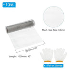 PATIKIL 40" L x 10" W Woven Wire Mesh, 24 Mesh 304 Stainless Steel Air Vent Filter Screen with Gloves for Window Security Vent Cover Filtration Animals Fence