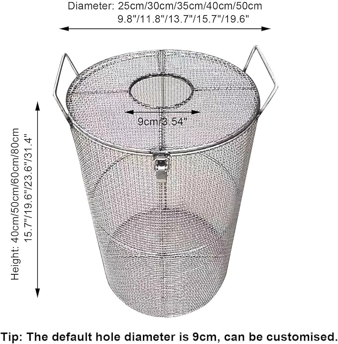 Stainless Steel Pump Filter Cover Water Pump Protective Cover Sump Pump Anti-Clogging Outdoor 1mm Mesh Pump Cover Barrier Durable And Strong For Septic Tanks Farm Irr(Size:50x60cm/19.6"x23.6",Color:B)