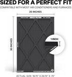 PuroAir MegaFilter - 20x30x1 Air Filter MERV 13 Activated CarbonTech Defense - Heavy Duty 3 Layer Furnace Filters Allergens, Pollen, Dust, Pet Dander, Smoke, Odors - HVAC Air Filter 20x30x1 (1-Pack)
