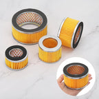 PATIKIL 3.2 x 2 Inch Air Compressor Intake Paper Filter 4 Pack Piston Type Air Filter Elements Replacement for Blowers Generators Filter Particles to Reduce Noise, Yellow