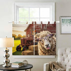 Farm Sheep Bedroom Curtains 63 Inch Length, Window Curtains Tab Top, Farmhouse Barn Funny Animals Butterfly Light Filtering Window Treatments Drapes 42"x63" 2 Panel