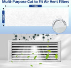 MERV 13 Cut to Fit Air Filter Material, 23 Sq Ft (29.5"x112") Polyester Filter Roll with Adhesive Hook Tape, Captures 0.3 Microns Dust Pet Dander Allergens for HVAC Furnace Ceiling Vents