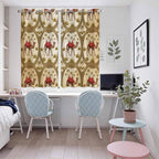 2 Panel Kitchen Cafe Curtains, Brown Desert Camels Sunlight Filtering Nature Air Through, Window Decor Tier Curtains for Living Room 104W x 63L inch Tropical Date Coconut Trees Cords Leaves