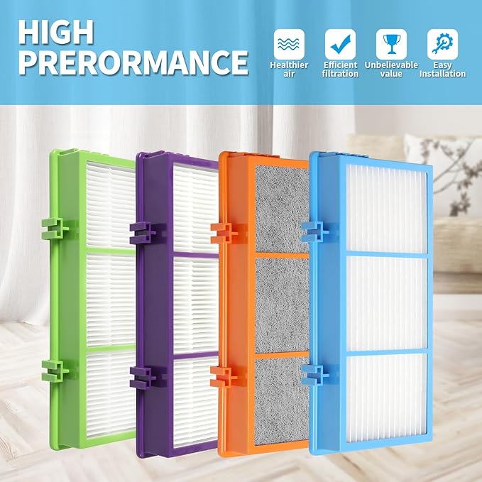DerBlue 8pcs Replacement Filters Compatible with Holmes AER1 Type Total Air Filter,for 30AT and 242-NUC,Total Air Filter Replacement Filters for 30AT