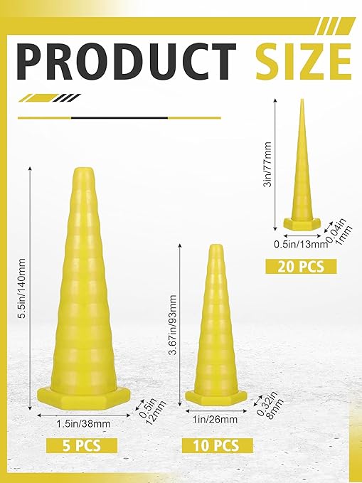 Hydraulic Oil Service Plugs Large Medium Small Sizes Multi Pack Rubber Drip Proof Hose Plugs Industrial Hydraulic Kit for Irrigation, 3 Sizes(35 Pcs,Yellow)