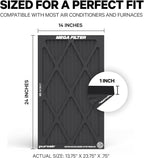 PuroAir MegaFilter - 14x24x1 Air Filter MERV 13 Activated CarbonTech Defense - Heavy Duty 3 Layer Furnace Filters Allergens, Pollen, Dust, Pet Dander, Smoke, Odors - HVAC Air Filter 14x24x1 (1-Pack)