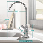 Metpure Non-airgap NSF Certified RO Faucet Reverse Osmosis Drinking Water Filtration System Water Dispenser Spout (Brushed Nickel). Vase Style with Faucet Wrench.