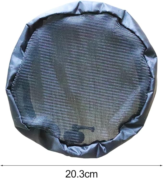 2 Pack Grow Tent Vent Duct Filter Covers with Elastic Band and Fixed Buckles, Silver-Coated Oxford and Mesh Cloth for Plant Greenhouses, Fits 4in 6in 8in Openings, Black(8in)