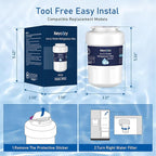 K003 Refrigerator Water Filter Replacement for GE MWF, martWater MWFP, MWFA, GWF, HDX FMG-1, WFC1201,WFC1201, RWF1060, 197D6321P006, PC75009,Kenmore 9991,GSE25GSHECSS, PSHS6PGZBESS (1)