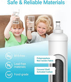 AQUACREST GXRTQR Inline Water Filter, NSF Certified, Compatible with GE GXRTQR, GXRTQ System, Reduces Chlorine, Fluoride, Limescale and More, For Refrigerator, IceMaker, RVs (3 Filters)